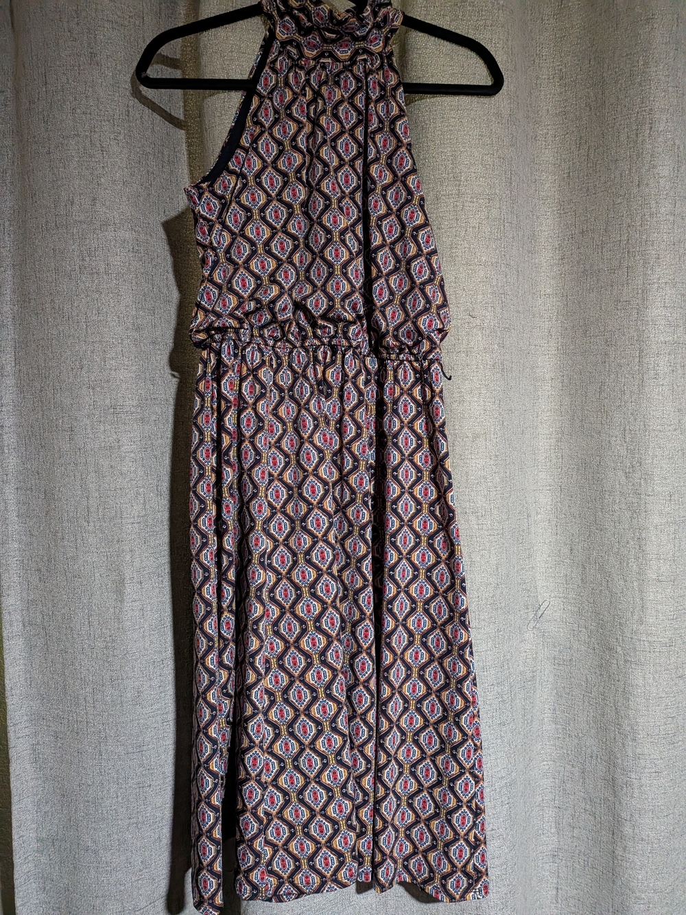 Printed Halter Neck Maxi Dress - Multicolor